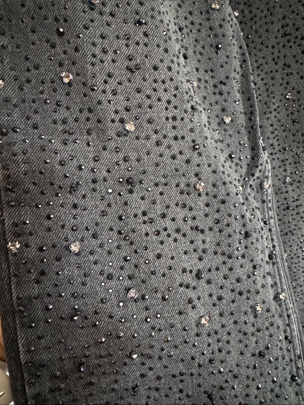 Good American Black Embellished Straight-Leg Jeans - Picture 2 of 3